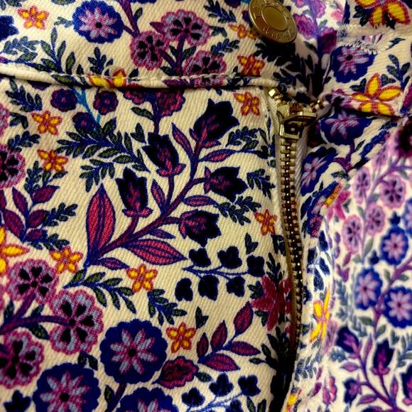 TALBOTS Purple Floral Stretch Denim Skirt, Size 4 - Picture 6 of 10